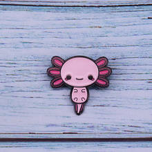 Эмалированная булавка Happy Axolotl брошь в виде животного из мультфильма значок на лацкане куртки рюкзак на день рождения 2024 - купить недорого