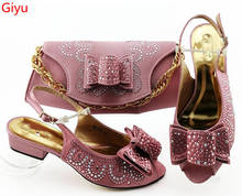 doershow New Arrival African Wedding Shoes and Bag Set pink Italian Shoes with Matching Bags Nigerian Women party!SBZ1-5 2024 - buy cheap