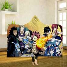 Anime Fairy Tail 3D Printing Throw Hooded Blanket Wearable Warm Fleece Bedding Office Quilts Soft Adults Travel 11 2024 - buy cheap