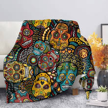 Upetstory Throw Blanket Warm Sugar Skull Flannel Fleece Blankets Throw Flatsheet Kids Adults Unisex Bedspread Sleeping Cover 2024 - buy cheap