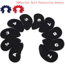 10 Pçs/set Golf Iron Head Covers de Ferro Janela de Proteção Preto Golf Club Ferro Putter Protector de Cabeça Acessórios de Golfe 2024 - compre barato