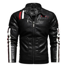 Nova boutique jaqueta de couro da motocicleta dos homens moda carta bordado jaqueta de couro do falso casaco masculino estilo britânico jaqueta punk 2024 - compre barato