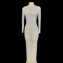 Женское прозрачное длинное платье Shing, стразы, элегантное облегающее платье на день рождения, выпускной, свадьбу 2024 - купить недорого