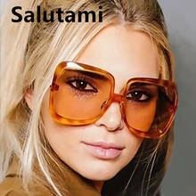 Estrela do vintage moda grandes dimensões óculos de sol olho de gato para mulheres marca de luxo leopardo impressão quadrado óculos sol feminino gradiente tons 2024 - compre barato