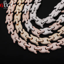 GUCY Men's 10mm Cubic Zirconia Miami Cuban Link Necklace Choker Bling Bling Hip hop Rock Jewelry Chain 14-30inch 2024 - buy cheap