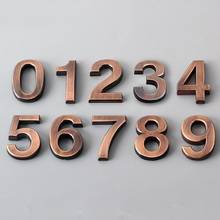 Placa de endereço de porta banhada, dígitos adesivos para o endereço da porta, 0 a 9, decoração de casa, casamento, placa de endereço 2024 - compre barato