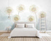 beibehang Custom mural silky wallpaper Dandelion background wall modern minimalist TV background wallpaper home decoration fluff 2024 - buy cheap