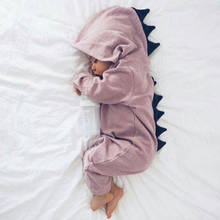 Baby Boy Girl Cute Dinosaur Costume Solid Pink Gray Rompers Warm Spring Autumn Cotton Romper Playsuit Clothes 2024 - buy cheap