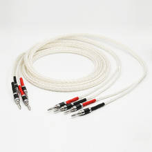 Pair 8AG Silver speaker cable hifi Carbon Fiber Banana Plug speaker wire 2024 - buy cheap