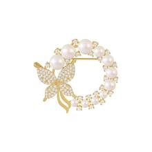 Broches de pérola e strass, broche de borboleta elegante da moda para casamento e festas, acessórios femininos 2024 - compre barato