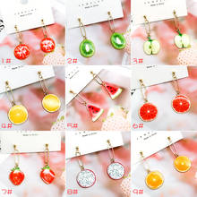 Dainty Cute Fruit Acrylic  Earrings Strawberry Apple Tomato Kiwi Orange Cucumber Dragon Pineapple Fruit Drop Earring 2024 - buy cheap