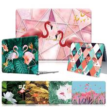 Capa protetora para macbook, proteção traseira para macbook air 11/13/pro 13/15/pro 16 a2141/macbook 12 "(a1534) flamingo série pvc anti-queda 2024 - compre barato