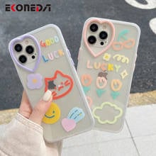 EKONEDA Korea Style Simple Words Floral Case For iPhone XR X 12 11 Pro XS Max 7 8 Plus Protective Cases Silicone Soft TPU Cover 2024 - buy cheap