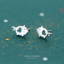 Colusiwei Silver 925 Jewelry Cute Heart Piggy Animal Stud Earrings for Women 2020 New Brincos Fashion Jewelry Accessories Female 2024 - buy cheap