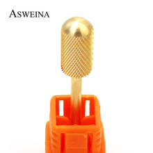 ASWEINA AAAAA Top Quality F Gold Smooth Top Carbide Nail Drills Bit Electric Nail File Nail Art Drill Accessory 2024 - buy cheap