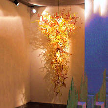 Candelabros grandes de Murano de lujo, fuente de luz LED para sala de estar, lámpara de araña de cristal soplado a mano, iluminación interior para el hogar 2024 - compra barato