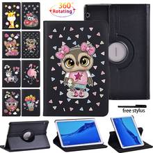 360 Rotating Tablet Case for Huawei MediaPad T3 10 9.6"/T5 10 10.1" Bracket Type Anti-Fall Leather Protective Cover+ Stylus 2024 - buy cheap