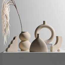 Vaso de cerâmica com flores secas, vaso decorativo moderno para decoração de casa, sala de estar, armário de tv, enfeite de mesa, decoração de jardim 2024 - compre barato