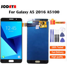 Tela touch digitalizador montagem, display oled para samsung galaxy a510 lcd a510f a510m a510fd lcd a5 2016 2024 - compre barato