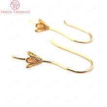 (33765)12PCS 20MM Cap inside 4MM 24K Gold Color Brass Half Pins Earrings Hooks High Quality Diy Jewelry Findings Accessories 2024 - buy cheap