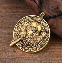 Creative Viking Viking Odin Raven Vintage Pendant Necklace Raven Rune Talisman Amulet Men Jewelry 2024 - buy cheap