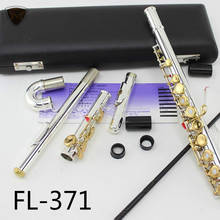 Brand FL-371 Flute Small Elbow Curved Head the 16 Key Holes Open C Flute Silver Body Gold Keys Instrument Flauta 2024 - buy cheap