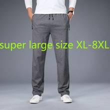 Nova chegada moda suepr grande algodão outono homem tubo reto calças casuais comprimento total plus size xl 2xl 3xl4xl 5xl 6xl 7xl 8xl 2024 - compre barato
