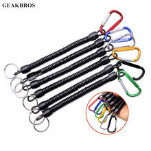 6pcs/set Fishing Lanyards Fishing Ropes Boating Secure Camping Spring Coil Lip Grips Pliers Tackle Tool with Carabiner Accessory 2024 - buy cheap