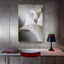 Cuadros artísticos de pared para sala de estar, lienzo con rayas blancas y negras abstractas, pintura gris, póster decorativo e impresión para el hogar 2024 - compra barato