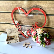 Libro de invitados de boda personalizado con corazón, signo de amor, alternativa, transparente, caja de caída alternativa 2024 - compra barato
