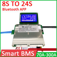 Placa de proteção de bateria de lítio, placa de proteção smart bms 300a 200a 100a 70a lifepo4 lipo lto 14s 16s 60v 48v bluetooth app 2024 - compre barato