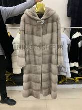 Nova marca real casaco de pele vison mulheres inverno natural pele vison casacos e jaquetas feminino longo quente roupas femininas do vintage 2024 - compre barato