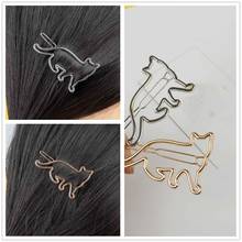 Lovely Cat Shape Hair Clip Hollow Hairpin Simple Design Barrette Cute Girls Hair Accessories Jewelry 2024 - buy cheap