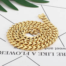 High Quality Gold Color Plating Curb Cuban Chain Accesories For Men Women 316L Stainless Steel Gold Necklace Fashion Jewelry 2024 - buy cheap