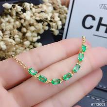 KJJEAXCMY fine jewelry natural Emerald 925 sterling silver new women gemstone hand bracelet support test luxury lovely 2024 - buy cheap