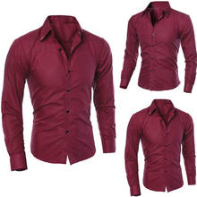 Мужская модная плотная блузка рубашка, Повседневная Деловая приталенная рубашка с длинным рукавом, топы для офиса, формальная рубашка, Мужская одежда, Camisa Masculina 2024 - купить недорого