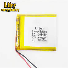 3.7V,600mAH 303450 303550 PLIB polymer lithium ion / Li-ion Rechargeable battery for dvr,GPS,mp3,mp4,E-book, LED light,speaker 2024 - buy cheap