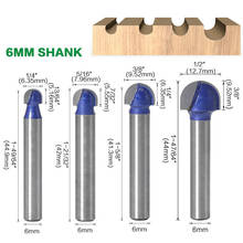 4PCS 6mm Shank Professional level Ball Nose Router Bits Set End Mill Round Cove Box Solid Carbide CNC Radius Core Milling Bit 2024 - buy cheap