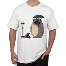 Gran oferta Hipster perro estampado Totoro hombres camiseta de moda perezoso Totoro diseño Tops cuello redondo Camiseta de manga corta 2024 - compra barato