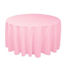 Toalha de mesa redonda, de cor sólida, para festa de casamento, mesa de jantar, restaurante, banquete 2024 - compre barato