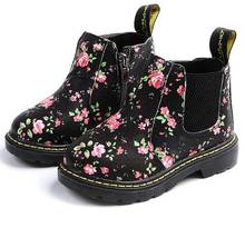 Fashion Printing Children Shoes Girls Boots PU Leather Cute Baby Boots Ankle Kids Girl Martin Shoes Size 21-36 Running Shoes 2024 - buy cheap