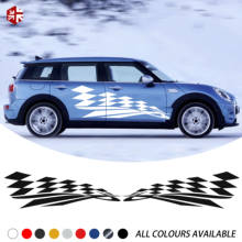 2X Checkered Flag Styling Car Door Side Stripes Body Vinyl Decal For MINI Cooper S Clubman F54 One JCW Accessories 2024 - buy cheap