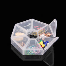 Transparent 7 grid 7 side Plastic cassette with separate lid Pill box bead stationery jewelry Desktop practical storage case 2024 - buy cheap