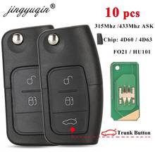 jingyuqin 10pcs 3 Button Remote Car Key 433/315MHz 4D63 4D60 for Ford Focus Mondeo Galaxy Fiesta C Max S Max FO21 Flip Key 2024 - buy cheap