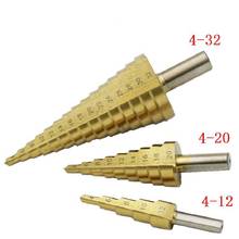 Flauta espiral métrica, cortador de agujeros con forma de Pagoda, 4-12/20/32mm, juego de brocas cónicas de acero HSS, afilado de escalones, 3 unids/set 2024 - compra barato