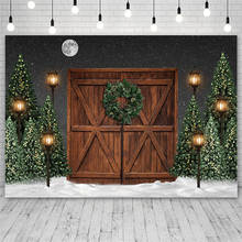 Avezano Backdrop Merry Christmas Tree Winter Wreath Moon Wood Door Photography Background Photo Studio Photozone Photocall Decor 2024 - buy cheap