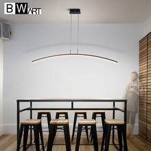 BWART-lámpara colgante con forma de arco, luz led blanca o negra, moderna, para comedor, Bar, cocina 2024 - compra barato