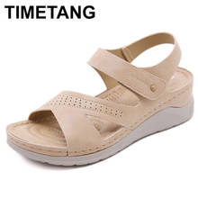 TIMETANG 2021 New Sandals embroidered Women's Sandals Light Comfortable Large Size Beach Slippers Casual Shoes Women's Shoes 2024 - buy cheap