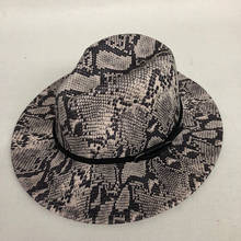 Casual Winter Autumn Snake skin Imitation Woolen Women Men Ladies Fedoras Top Jazz Hat European American Round Caps Bowler Hats 2024 - buy cheap