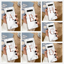 Funda de teléfono de TPU con letras de fondo de mármol, carcasa personalizada con nombre, para Samsung Galaxy S8, S9, S10PLUS, S6, S7, DEGE S20, S20ULTRA 2024 - compra barato